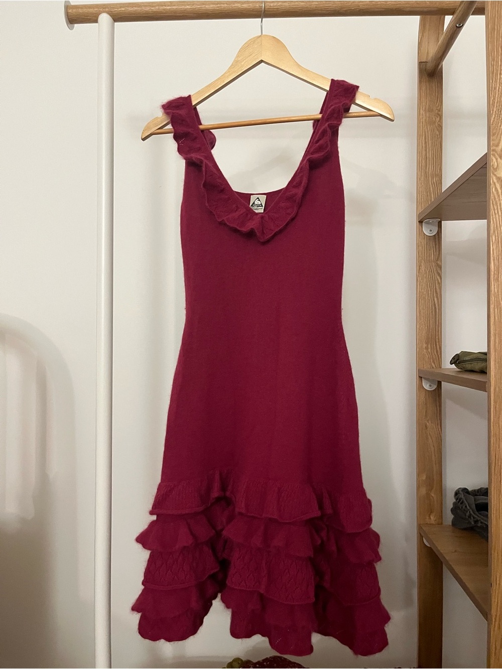 Luisa Spagnoli Ruffle Knit Angora Mini Dress - Picture 3 of 12